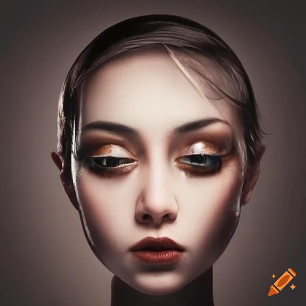 Abstract art with reflective eyes on Craiyon