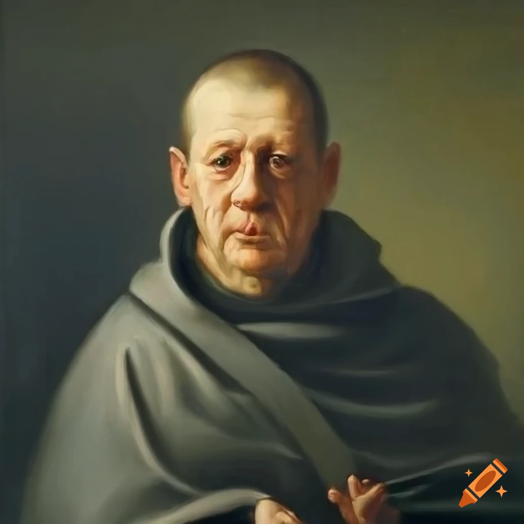 Baroque portrait of helmut schmidt as a monk