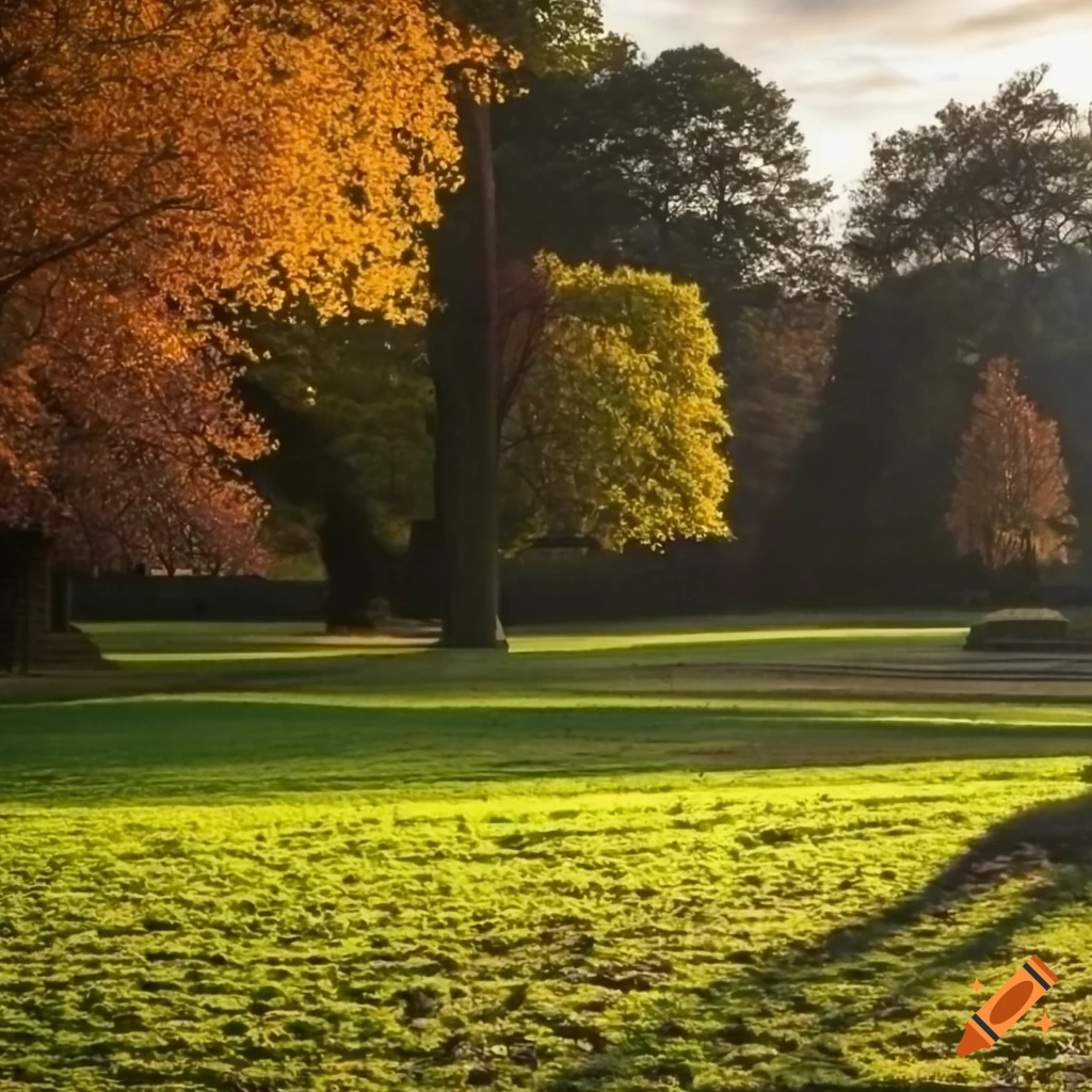 Sunset over knighton park gardens in leicester, england on Craiyon