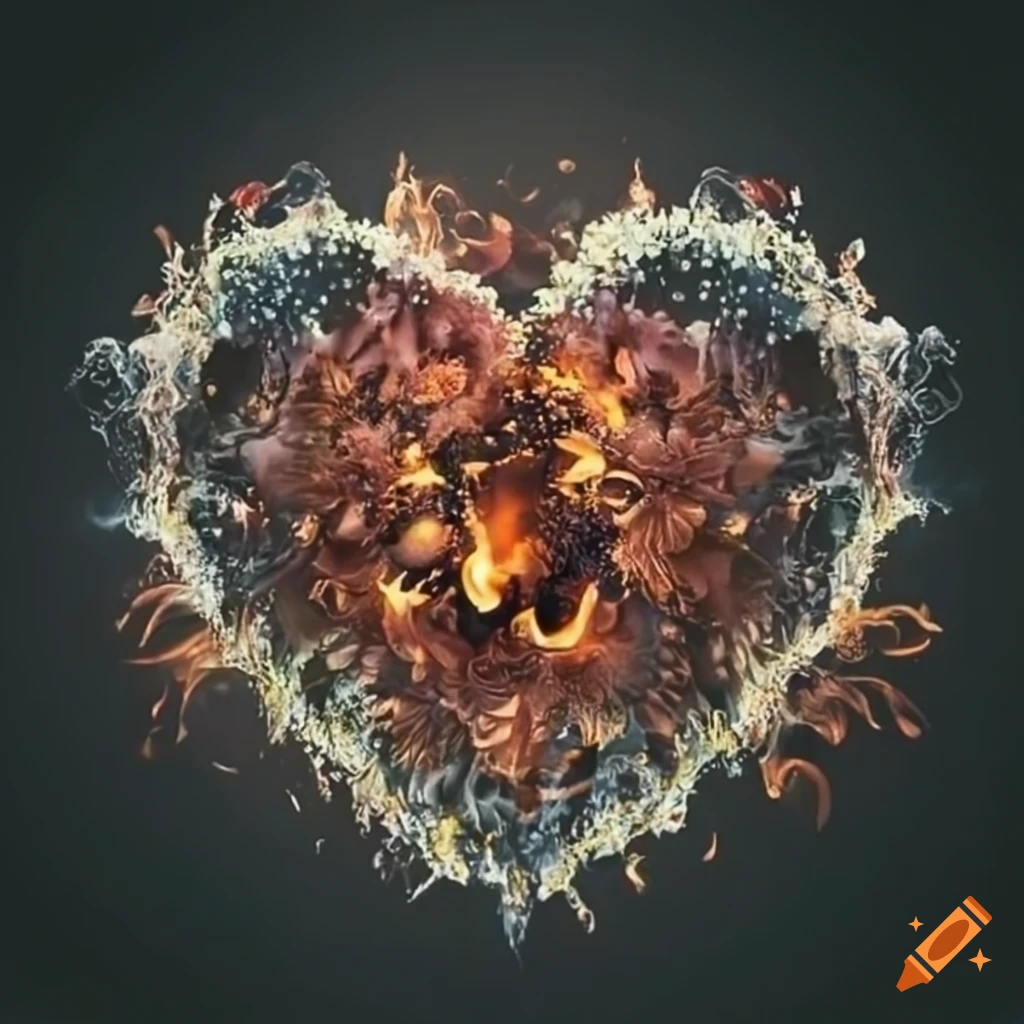 A broken heart made of glass, representing emotional turmoil on Craiyon