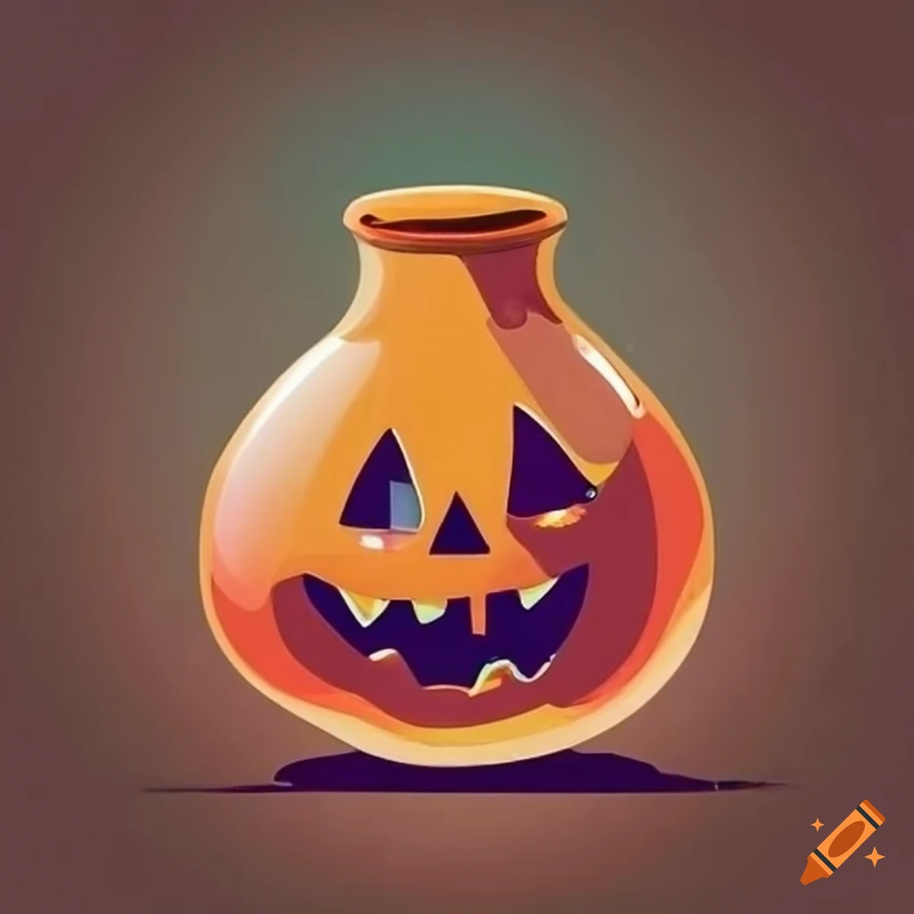 cute Erlenmeyer flask with jack o lantern base