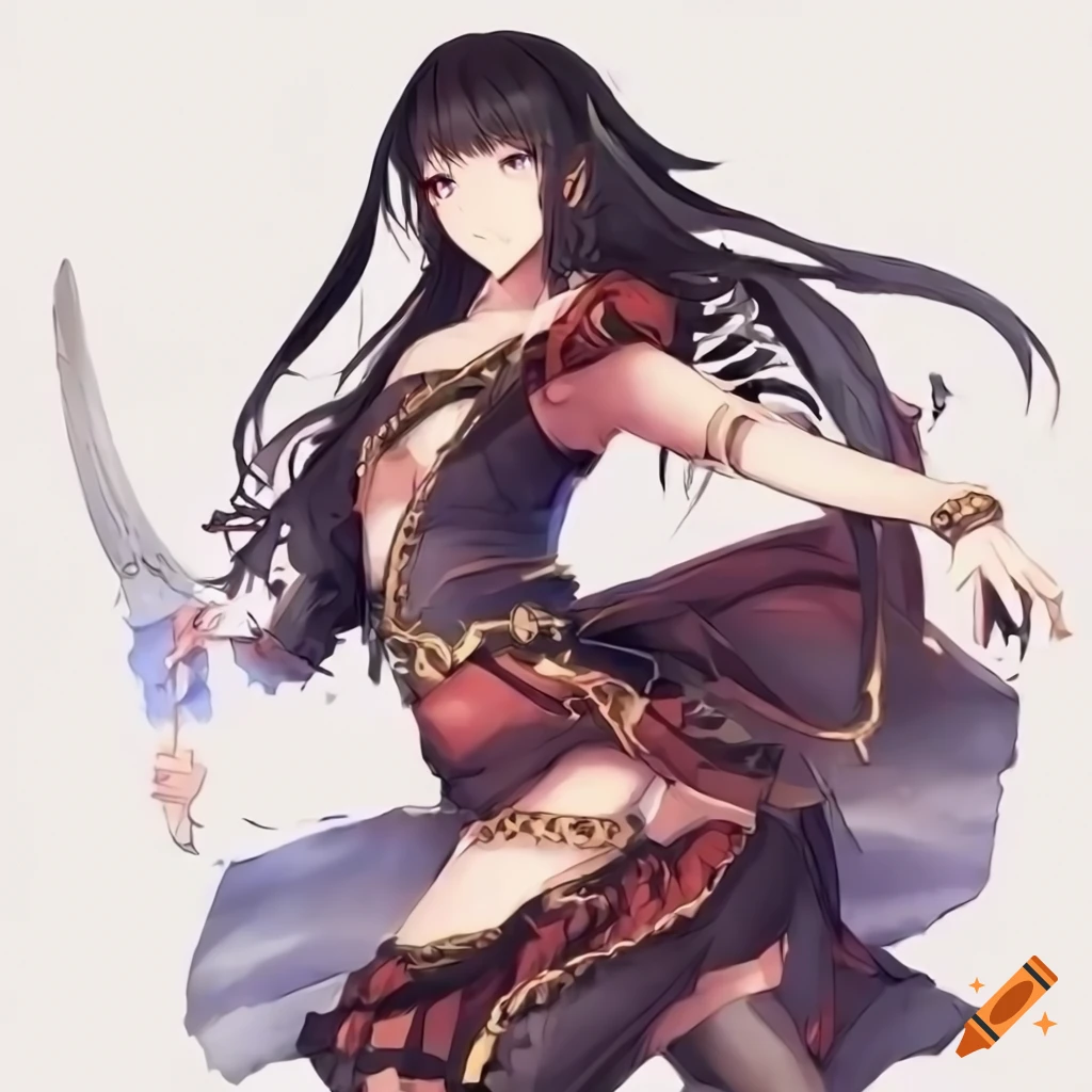 Anime girl with a samurai sword on Craiyon