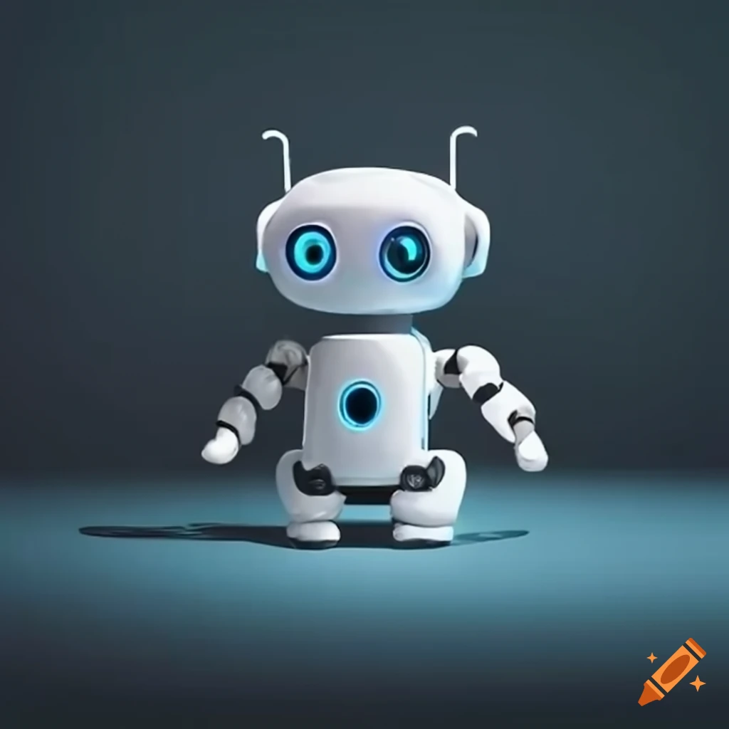 cute robot using a magnifying glass