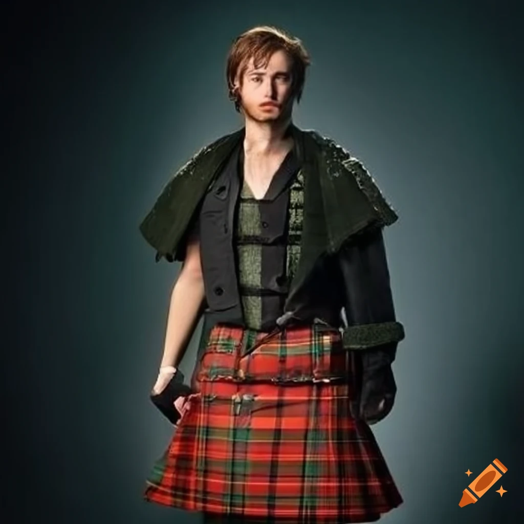 photo d'un homme écossais en kilt sur une montagne