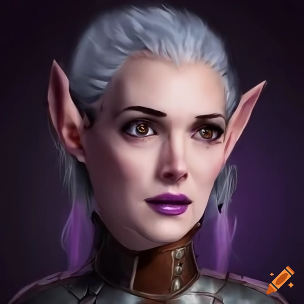 portrait-of-a-mystical-elf-with-purple-skin-and-silver-hair-on-craiyon