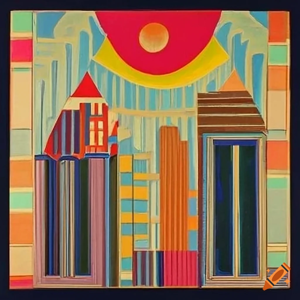 Canvas painting with bold abstract composition and realistic elements ...