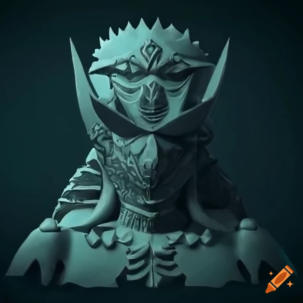 detailed carving of Gerudo sapphire in architectural style