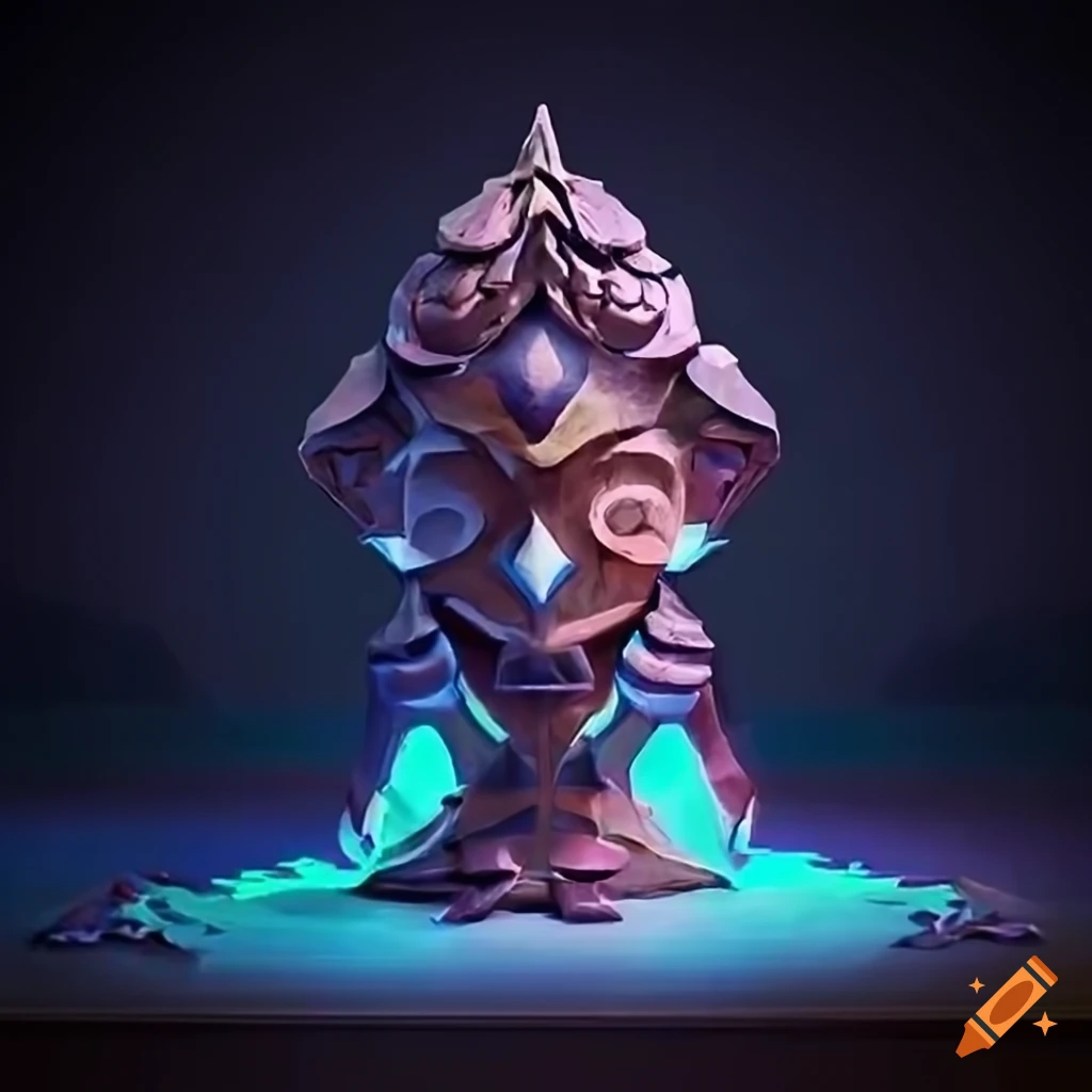 detailed carving of Gerudo sapphire in Architectural Stave style