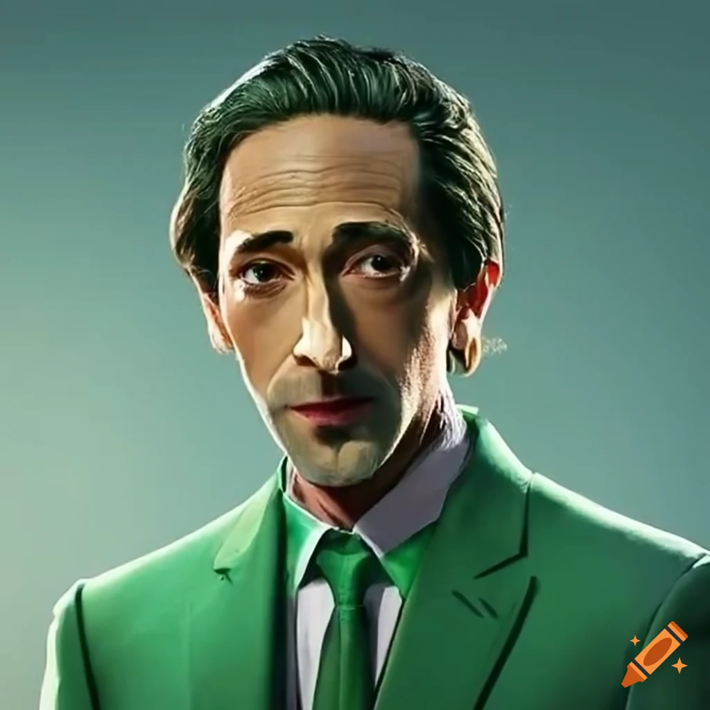 Adrien Brody in a stylish green suit