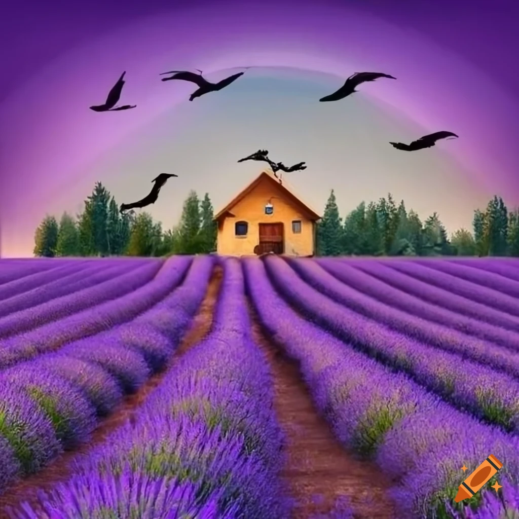 Vintage lavender Craiyon poster travel on