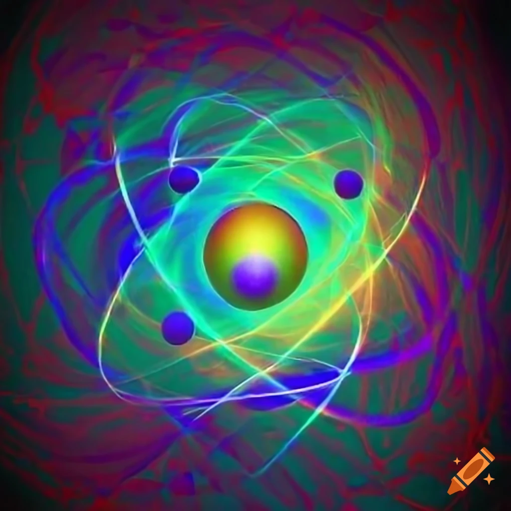 artistic representation of an atom with protons, neutrons, and electron orbits