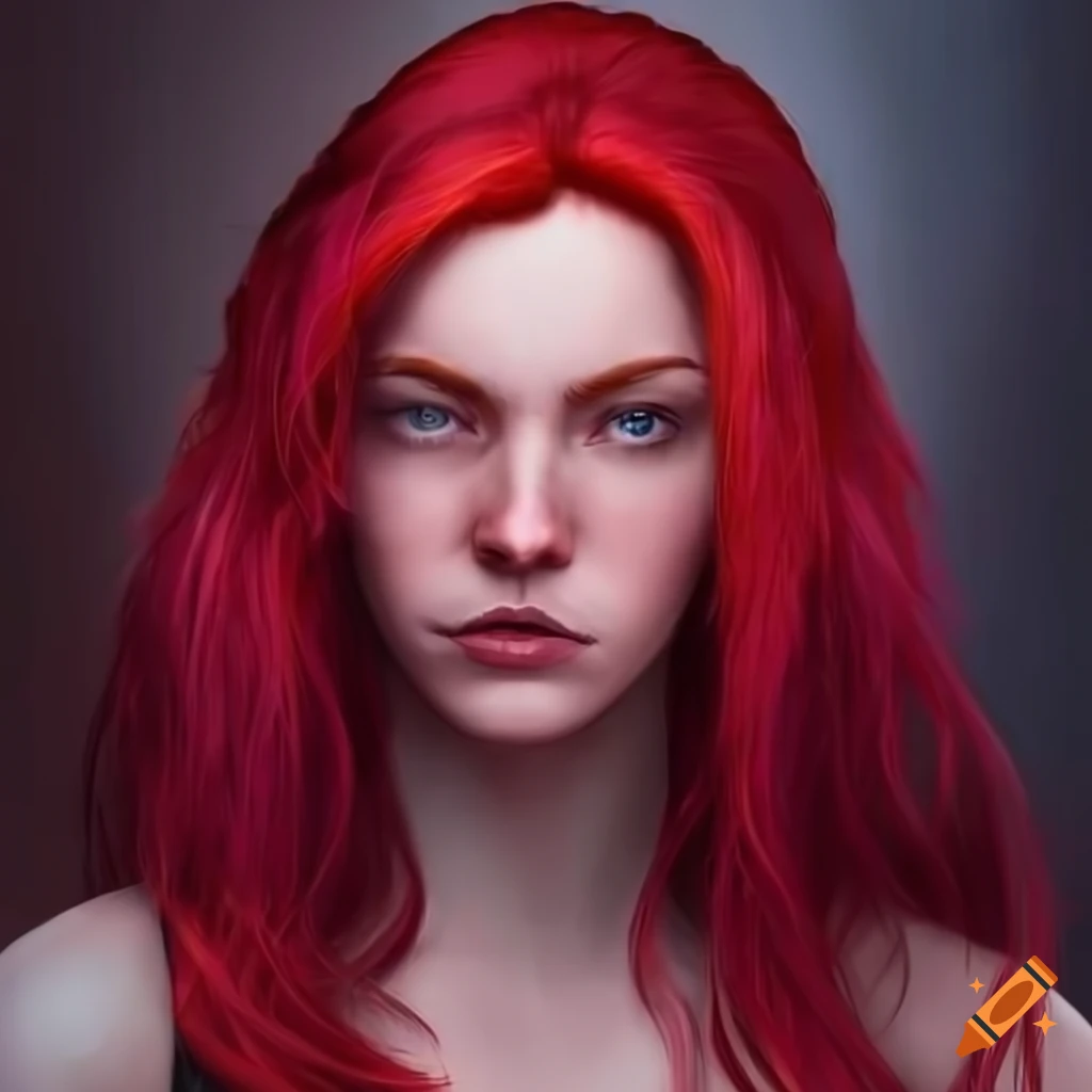 fantasy woman with red hair in a magical setting