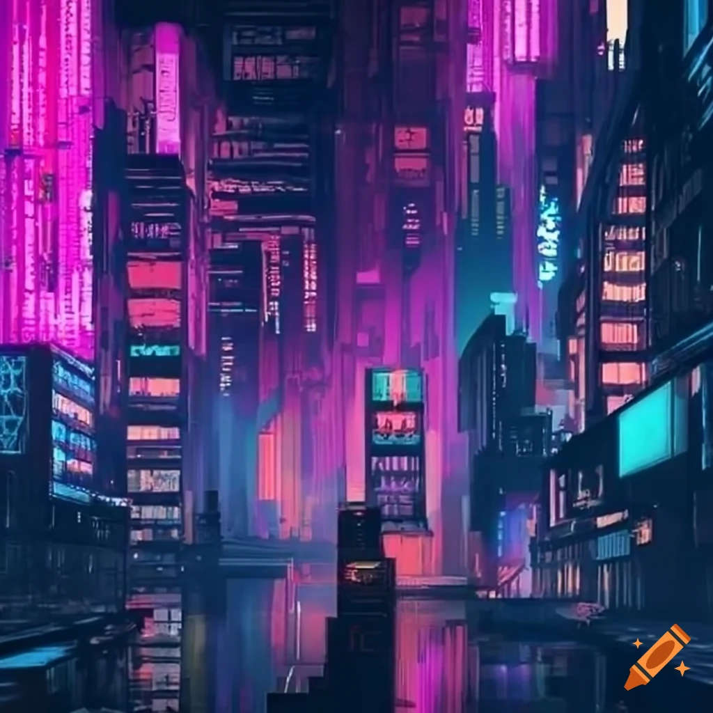 Create a stunning cinematic big anime wallpaper featuring a mesmerizing  futuristic cityscape with towering skyscrapers, vibrant neon lights  illuminating the bustling streets below, and an awe-inspiring anime  protagonist standing confidently at the