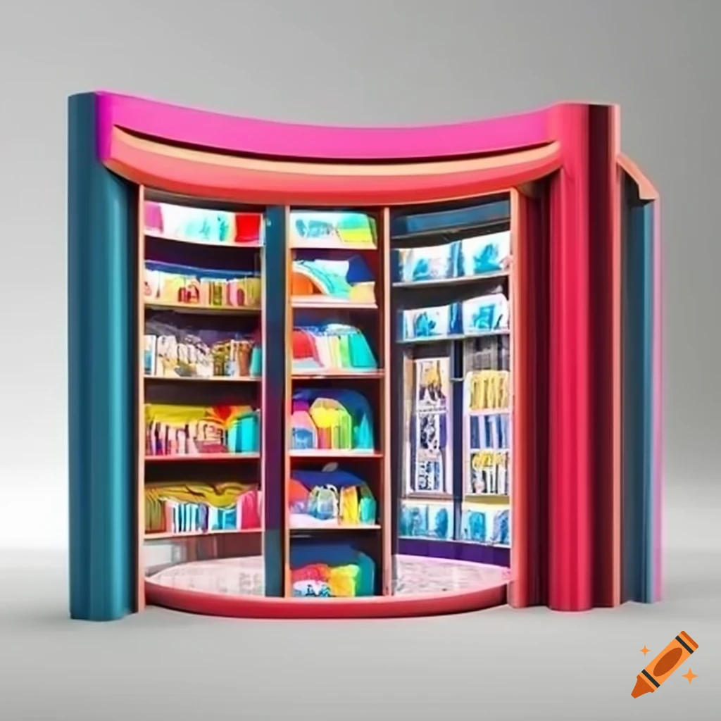 Curved Back Wall Retail Display On Craiyon