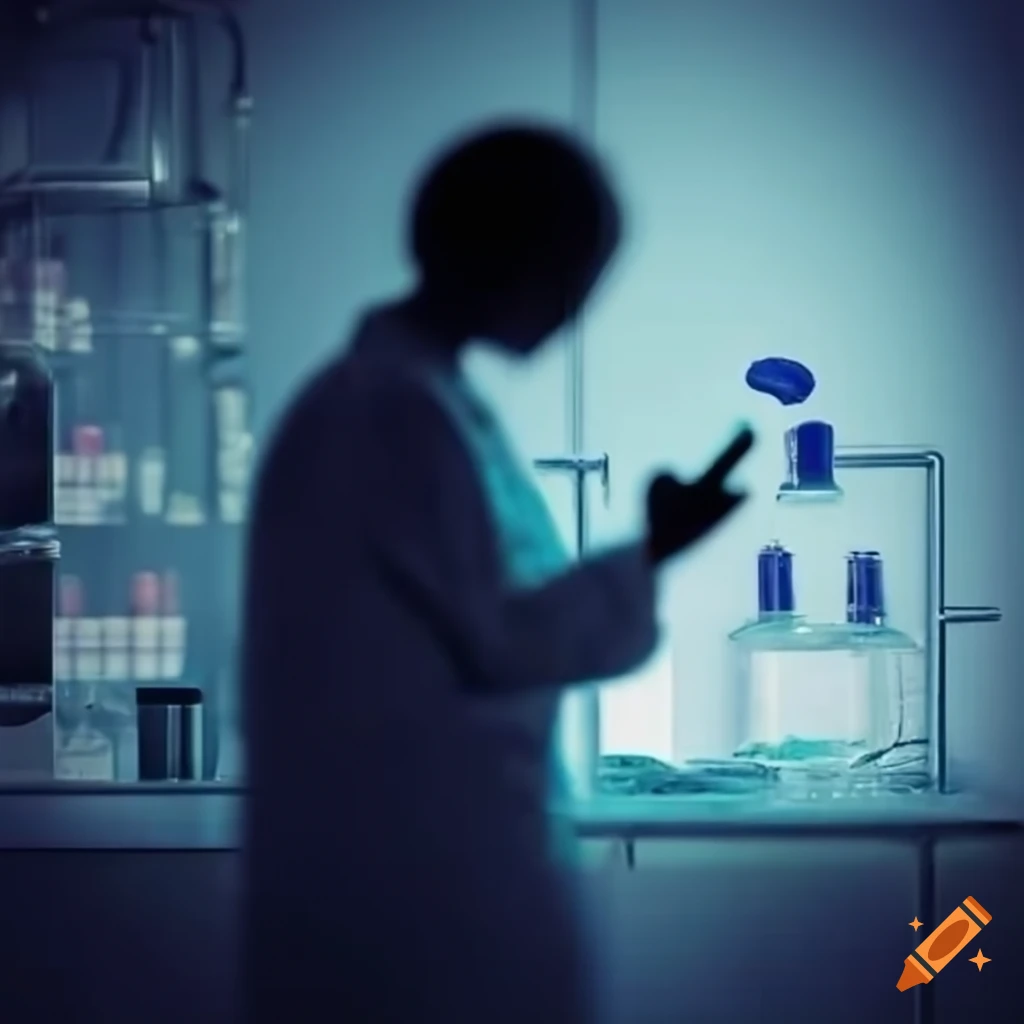 person observing inside a chemical laboratory