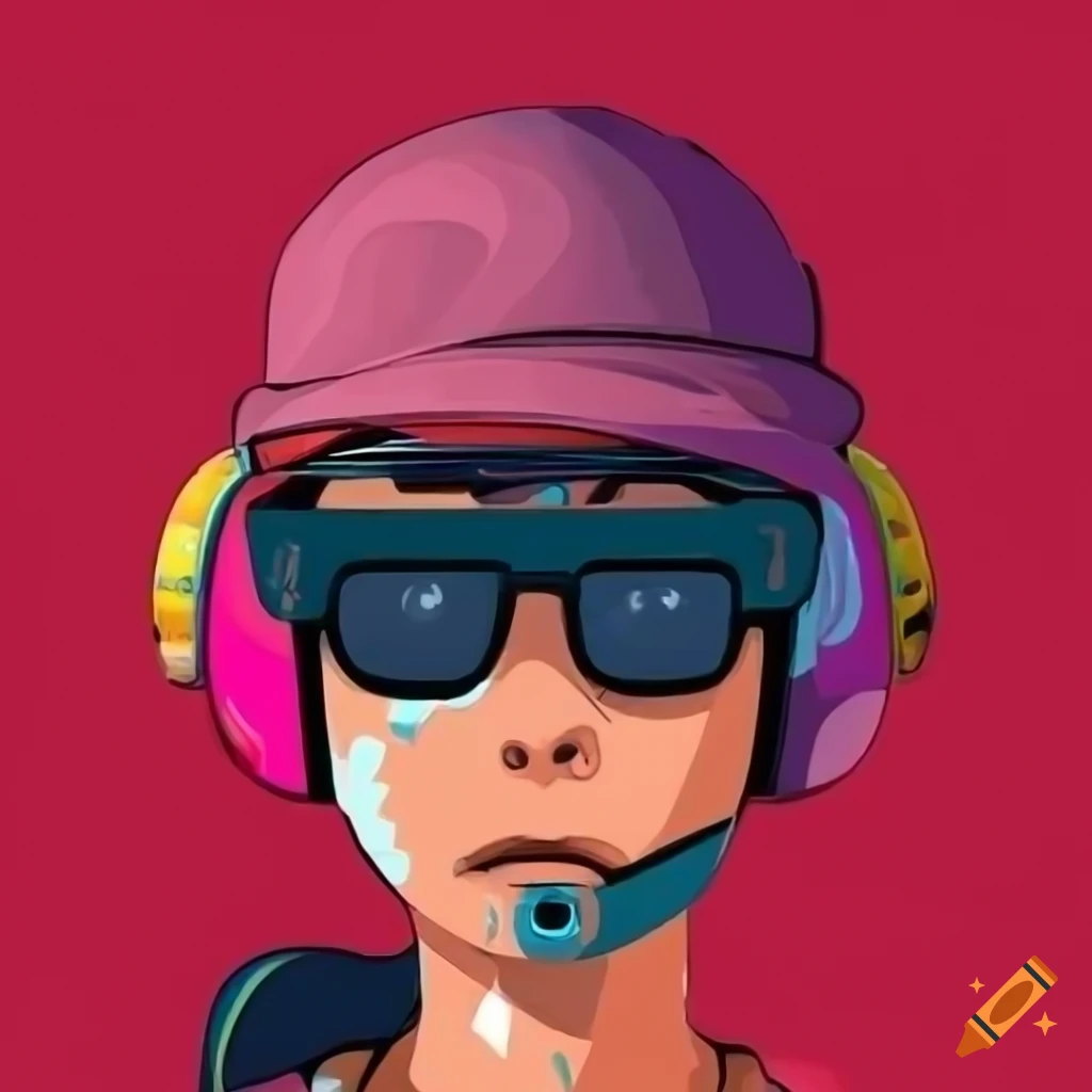 cartoon-style NFT artwork of a skater with cap, glasses, and headphones