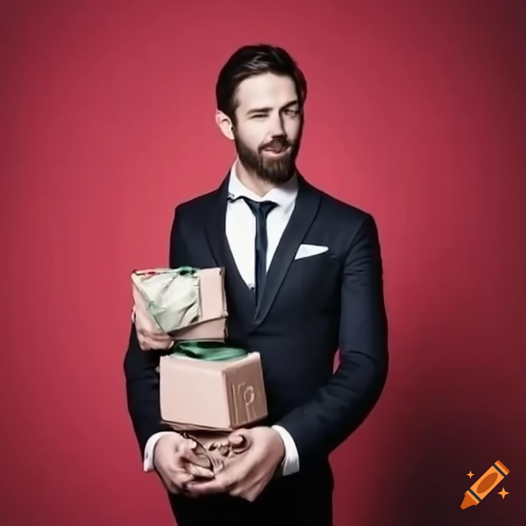 image of a gentleman distributing gifts and money