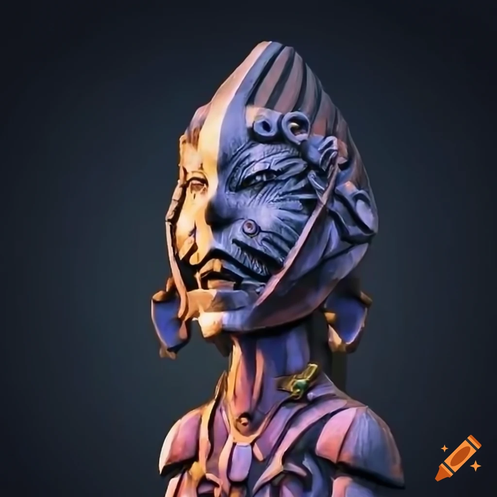 detailed carving of Gerudo sapphire in architectural style
