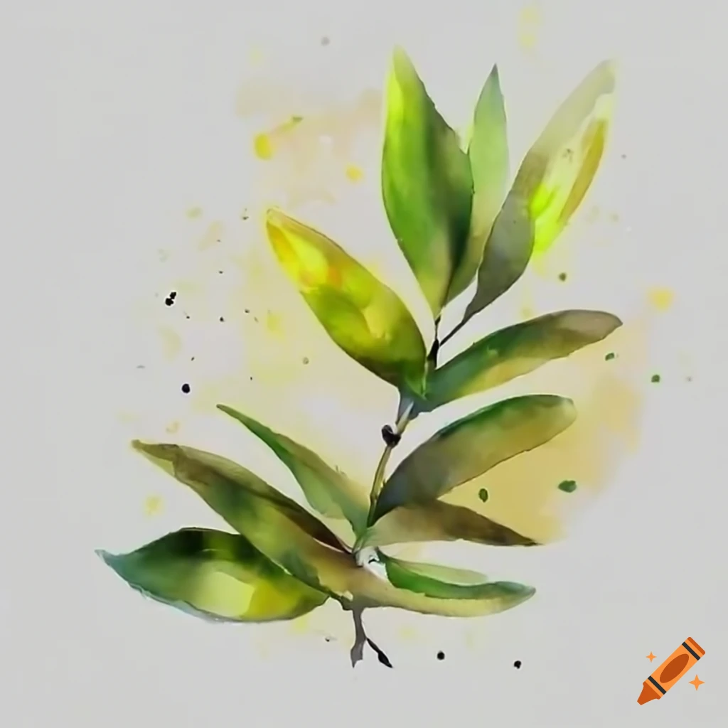 Fresh olive leaves on Craiyon