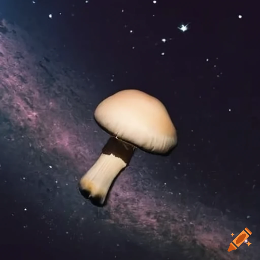 rocket launching a mushroom into space