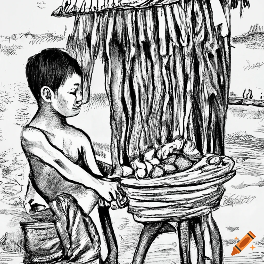 Filipino boy selling bread