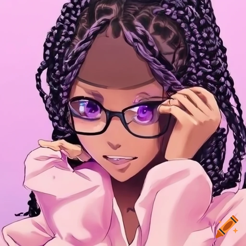 Cute Anime Girl With Braided Black Hair And Pastel Pink Sweater On Craiyon