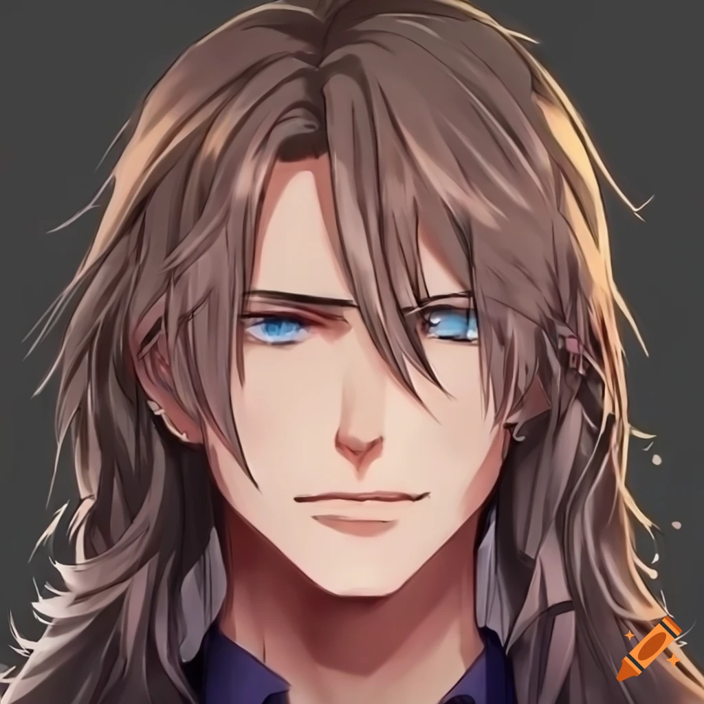Anime Character With Long Brown Hair And Blue Eyes 7654