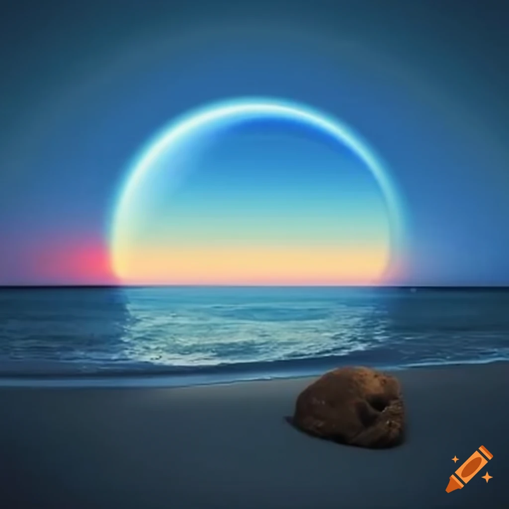 beach on a different planet with Saturn in the background