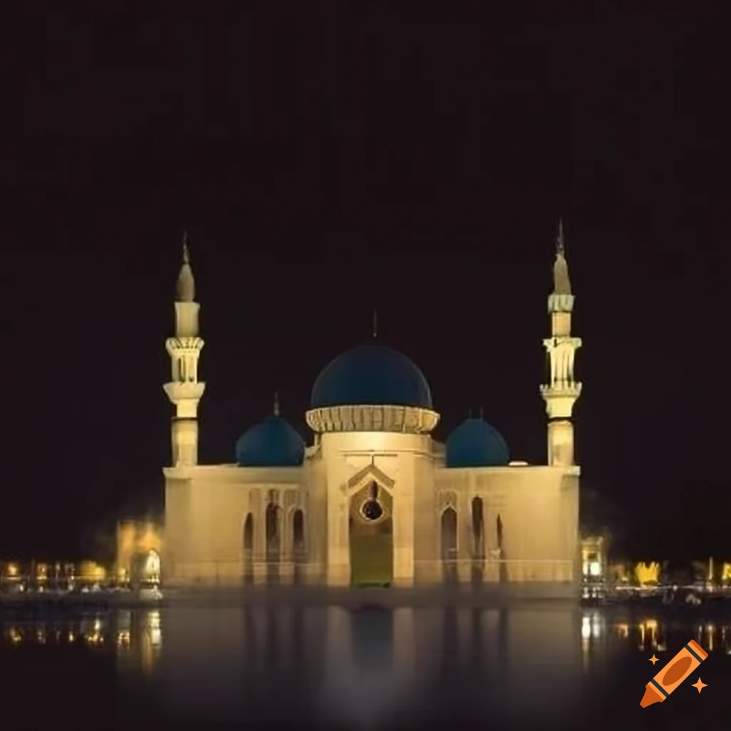 mosque at dusk