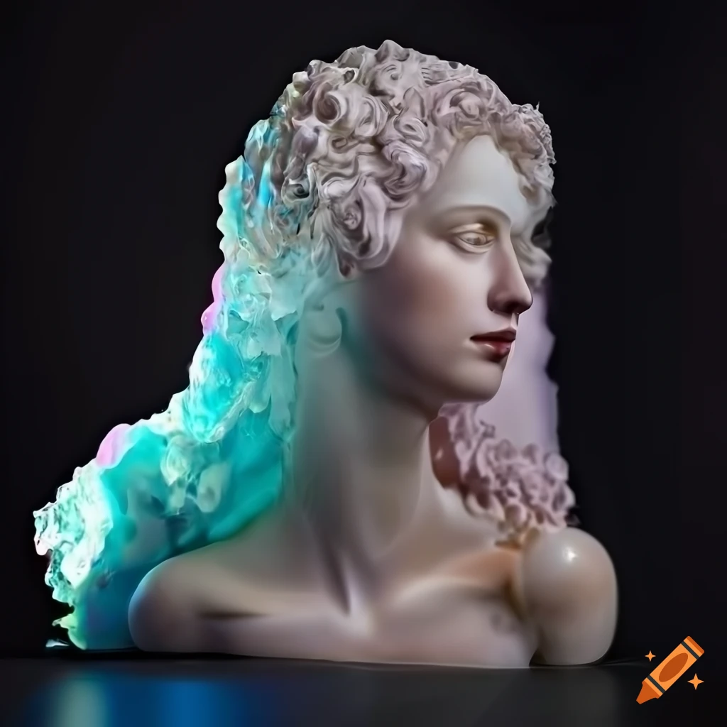 Marble sculpture with intricate details