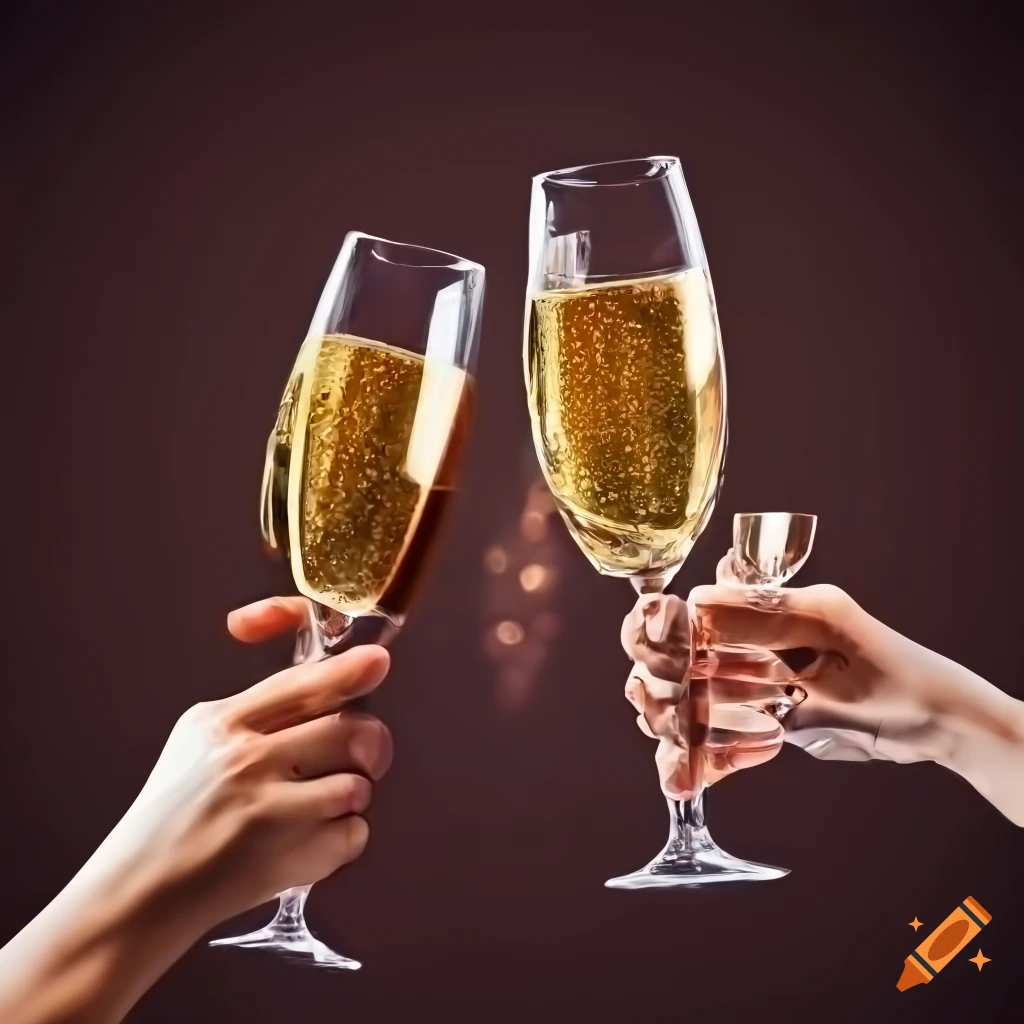 group of people toasting with champagne