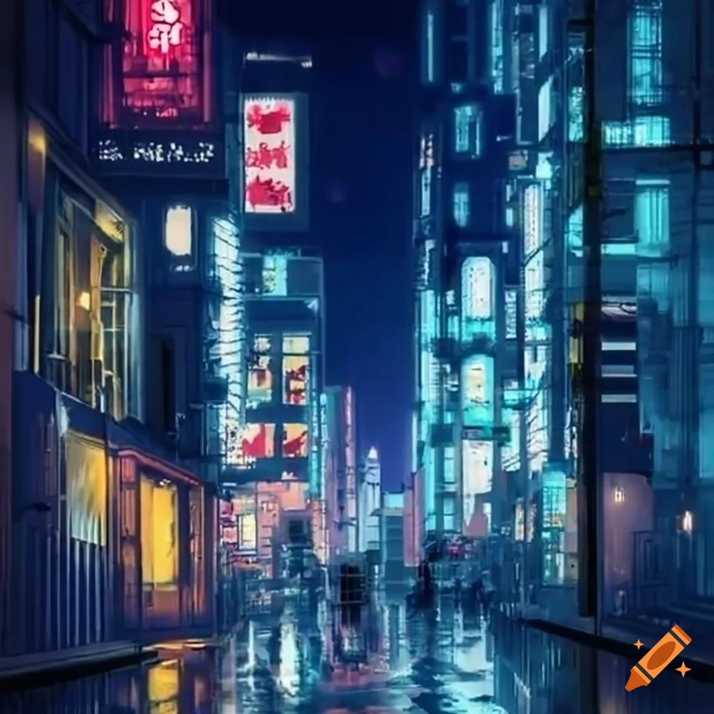 Night View Of A Futuristic Japanese City Street On Craiyon Night View Of A Futuristic Japanese City Street On Craiyon