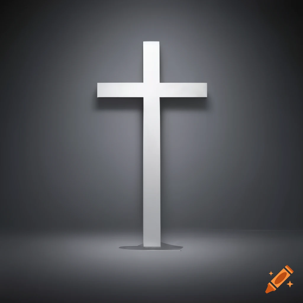 contrast of a bright cross on a dark background