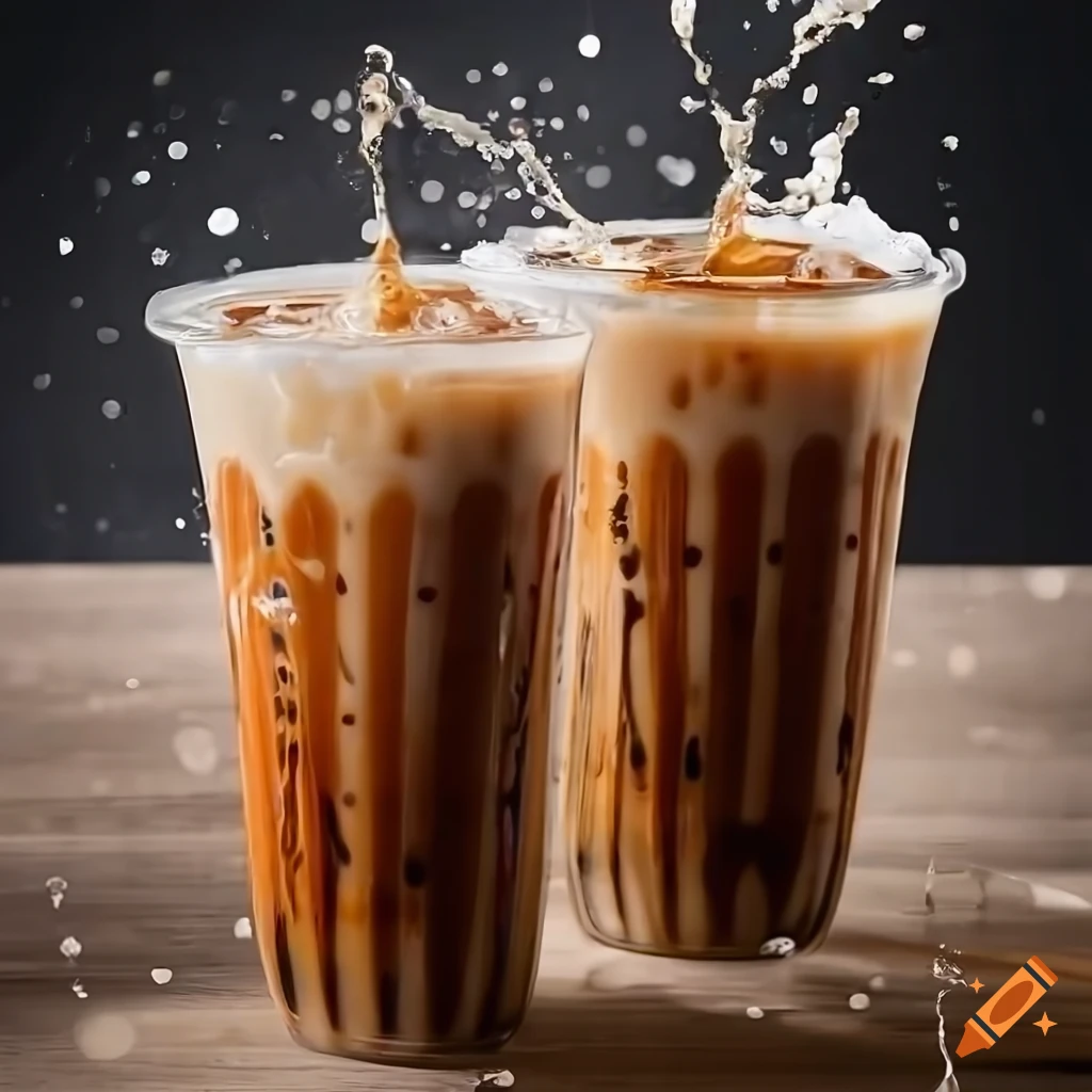 Photorealistic glass containing milk tea and boba