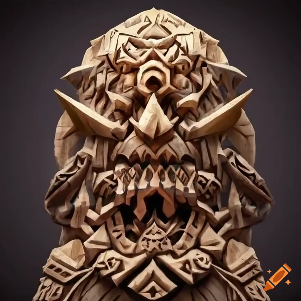intricate carving of a Zelda game boss in a labyrinth