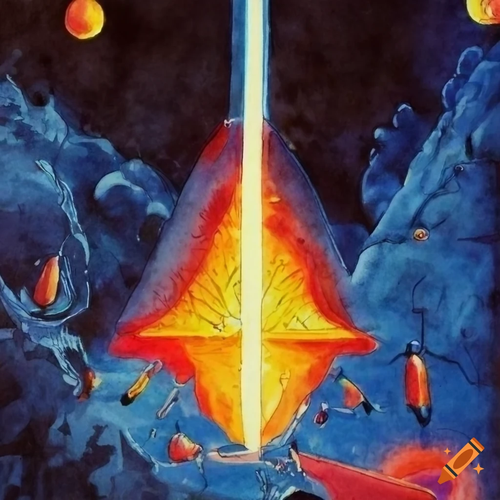 Vintage science fiction book cover with triangular hour illustration on