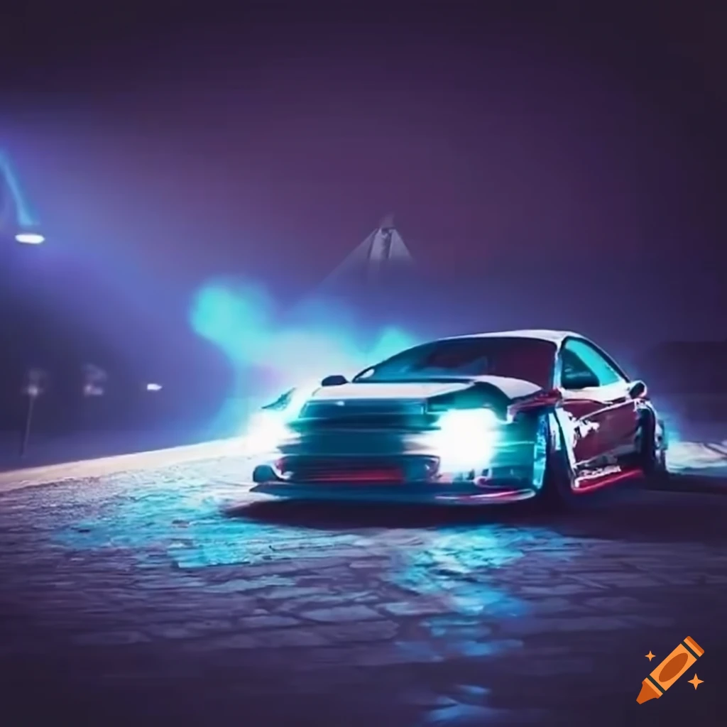 JDM Drift Car at Night