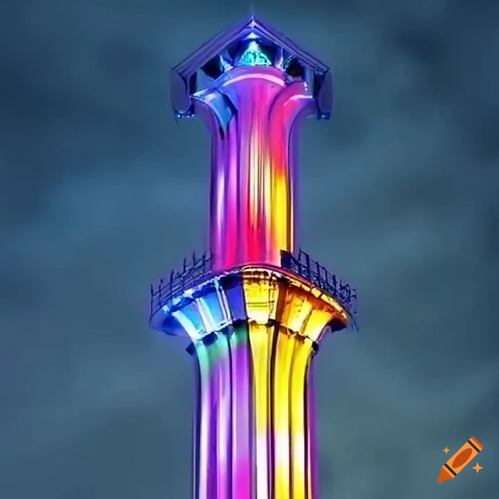 Imponente futurist tower in the night sky