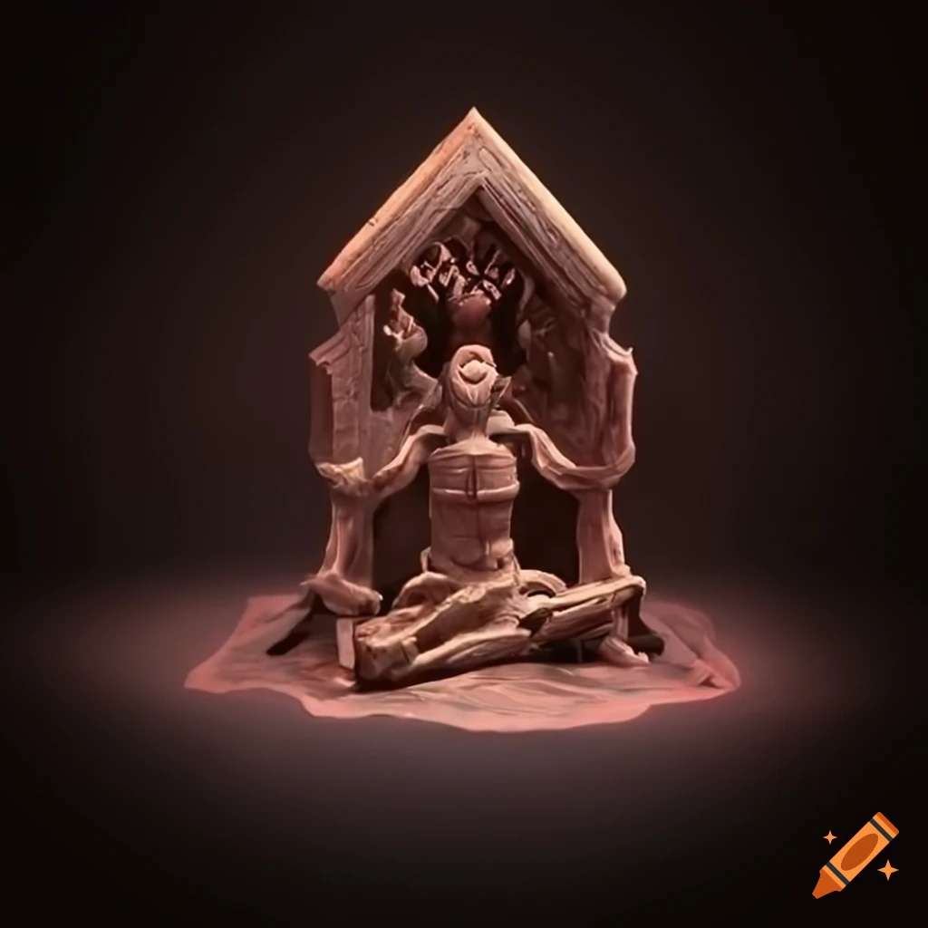 detailed carving of Gerudo sapphire in Zelda dungeon