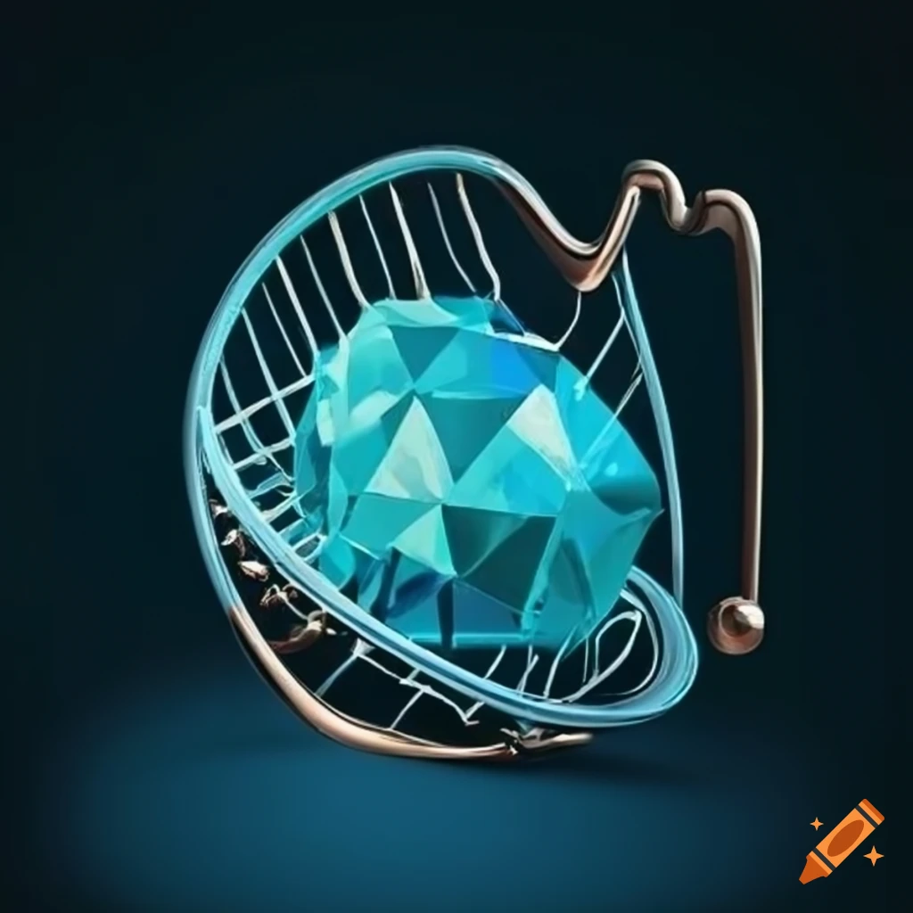 creative logo design with diamond in a cradle