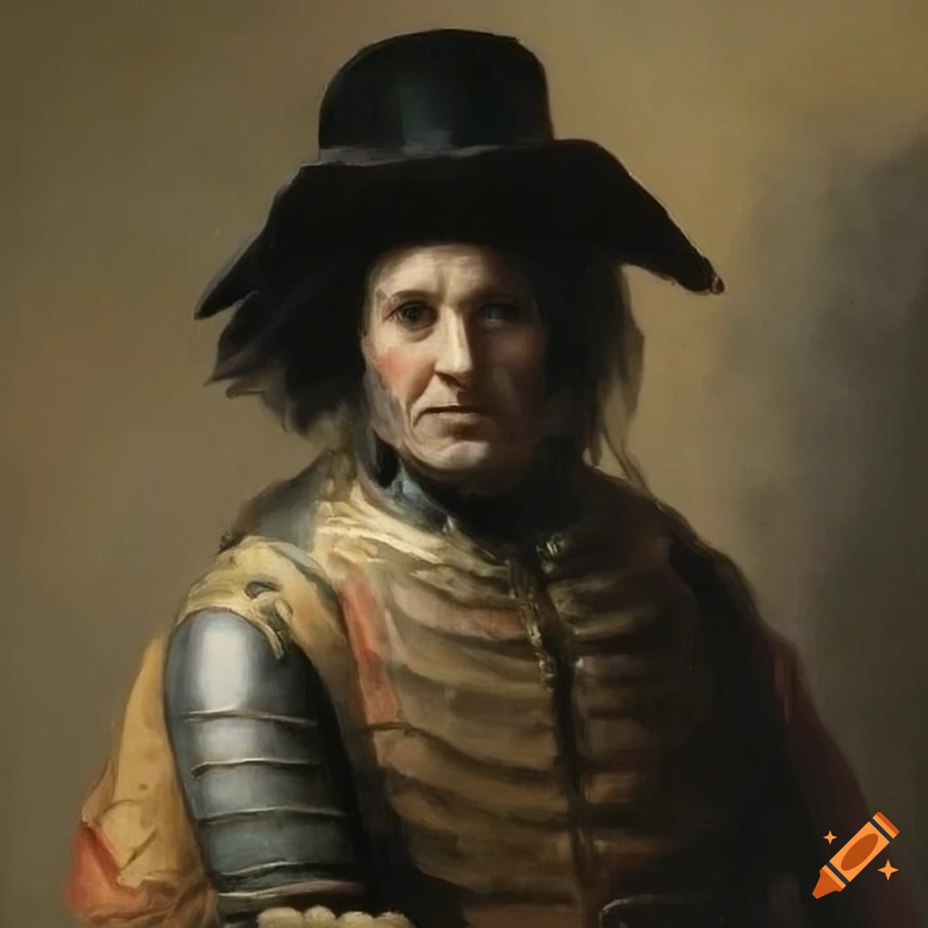 dark painting of a man in 1700s clothing