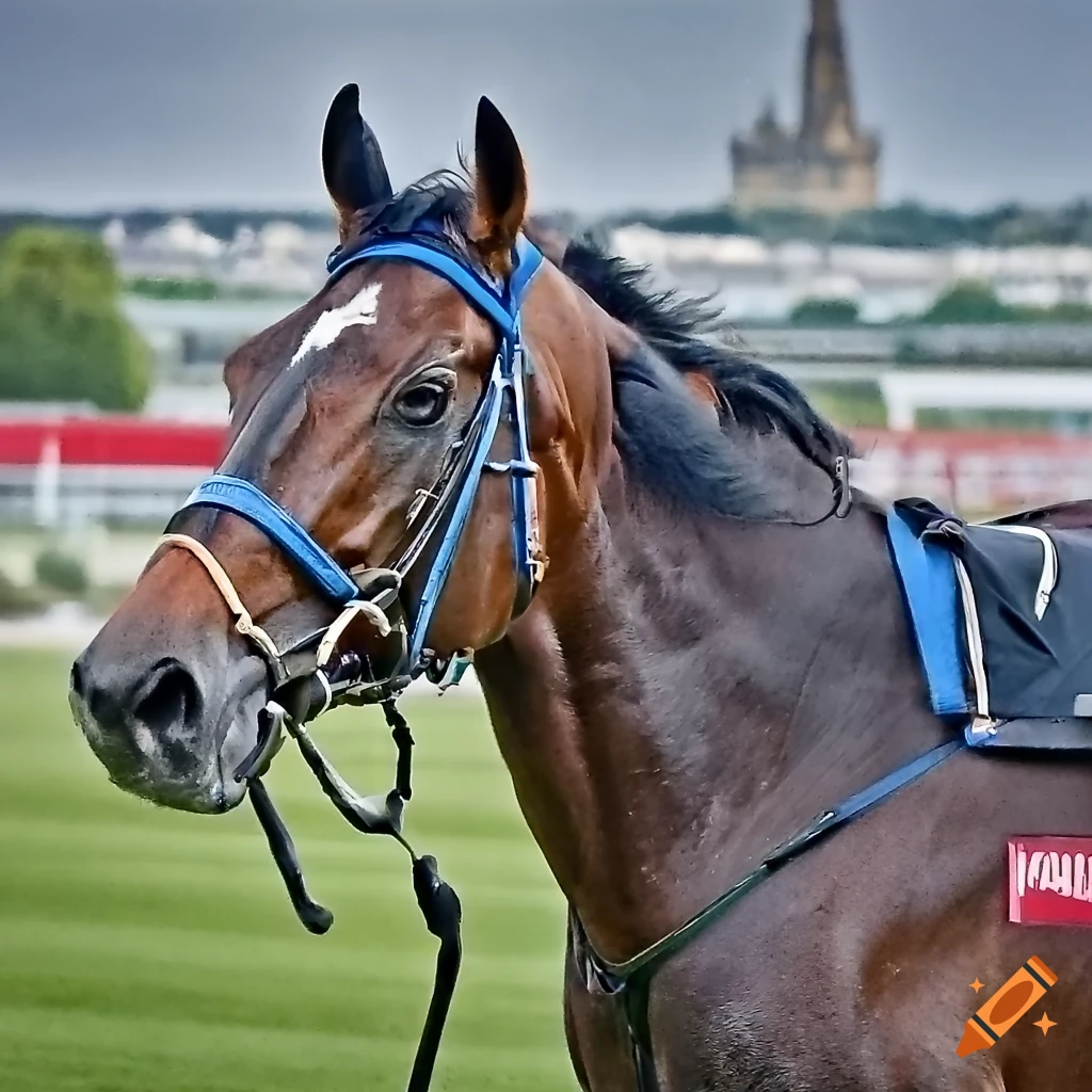 Highquality photo of horse racing at paris longchamp derby on Craiyon