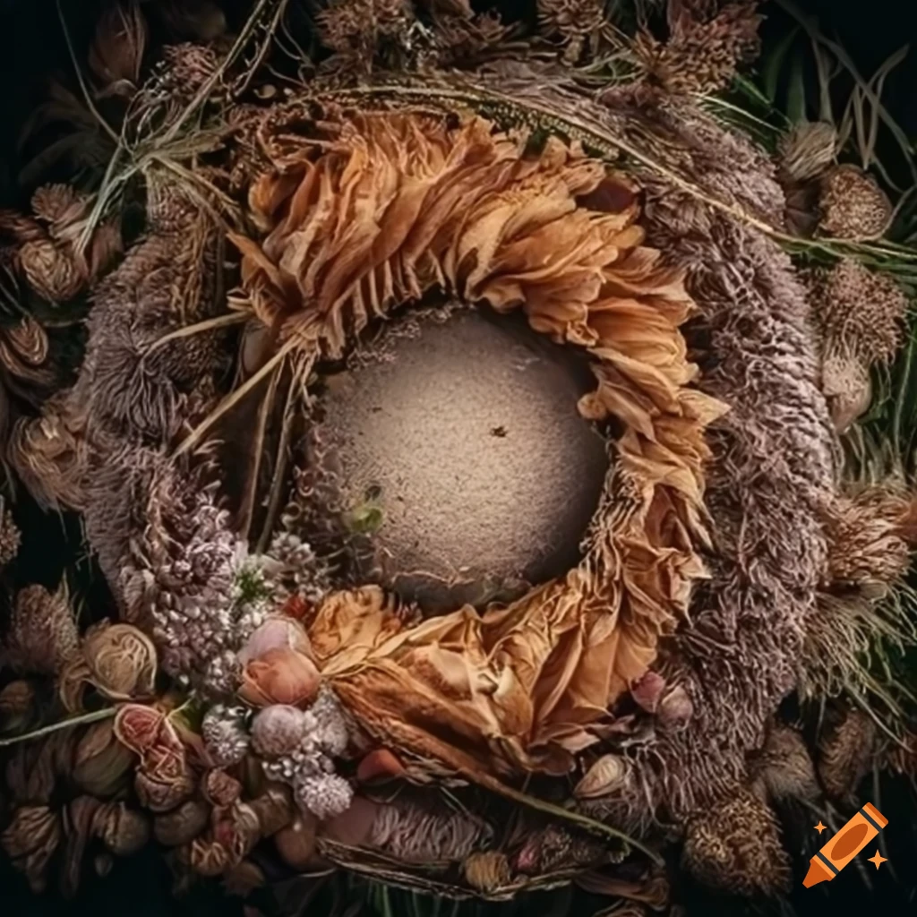 floral crown on a wooden table