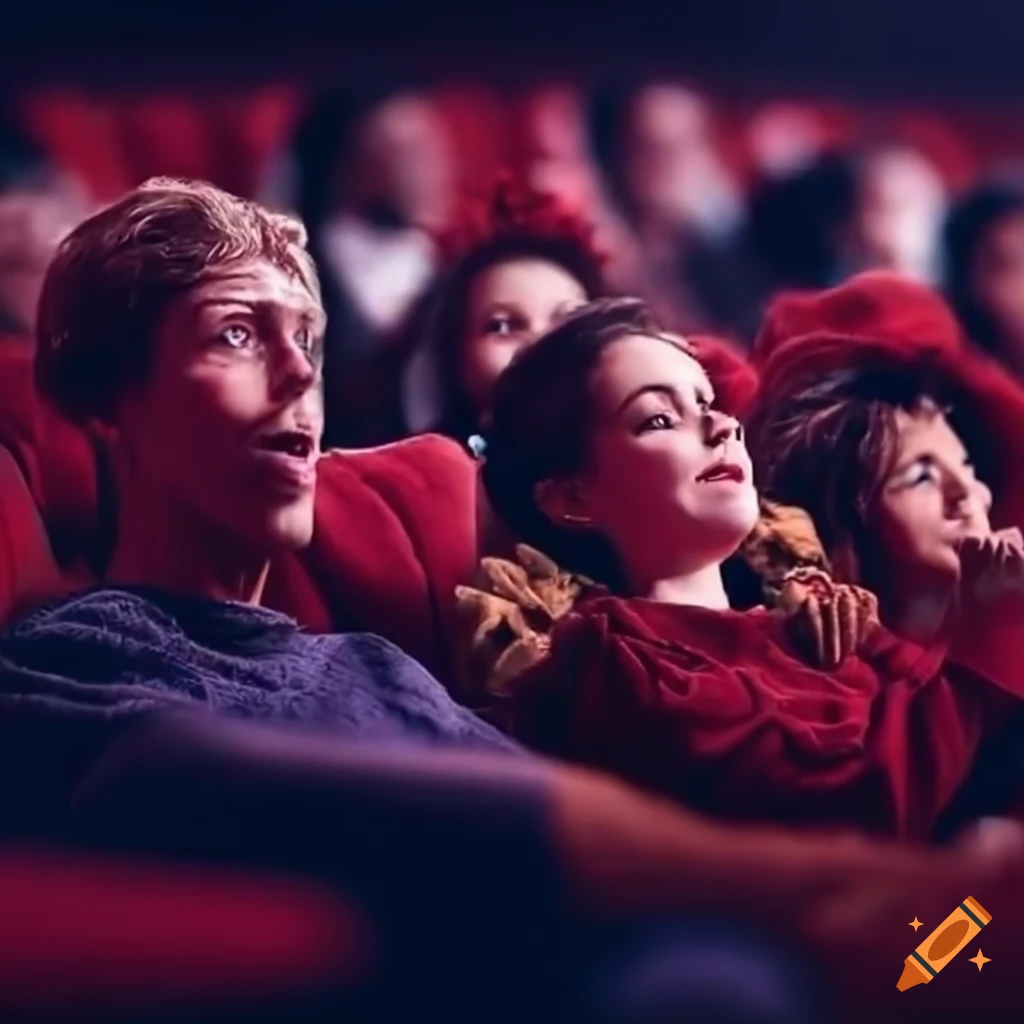 audience watching movie in a cinema