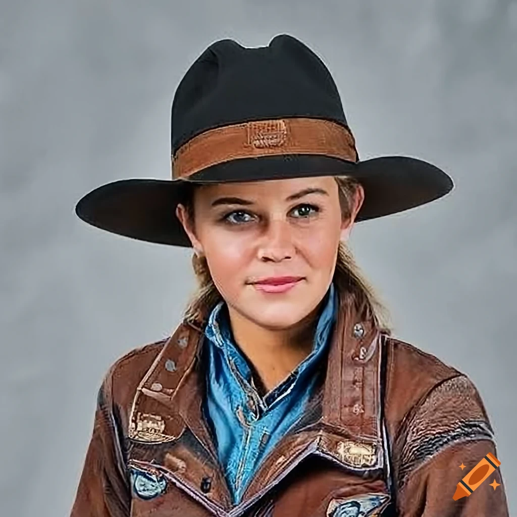 photorealistic depiction of a cowgirl riding a horse