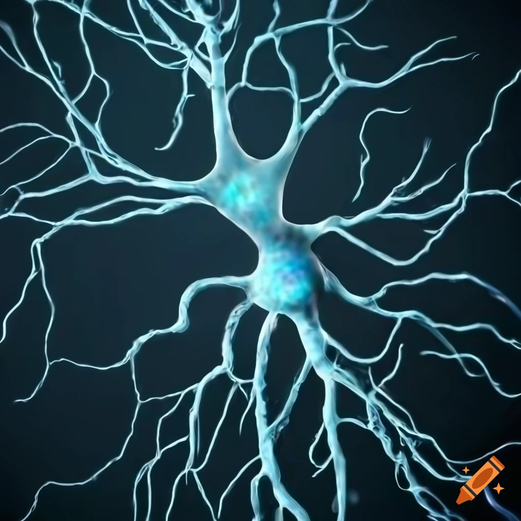 illustration of a single neuron with dendrites