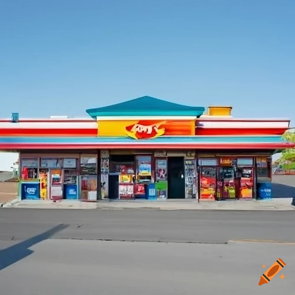 front view of a convenience store aisle