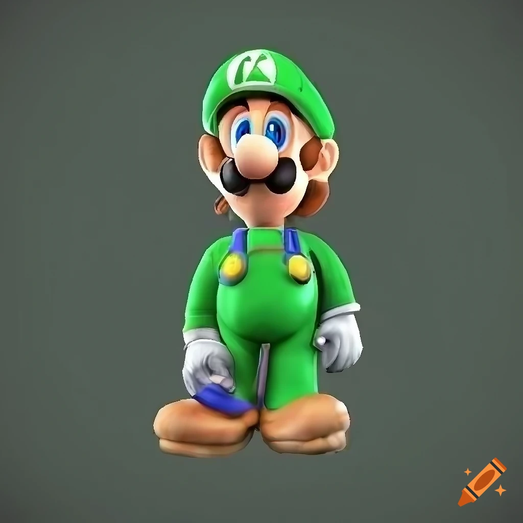 Realistic depiction of luigi from video games