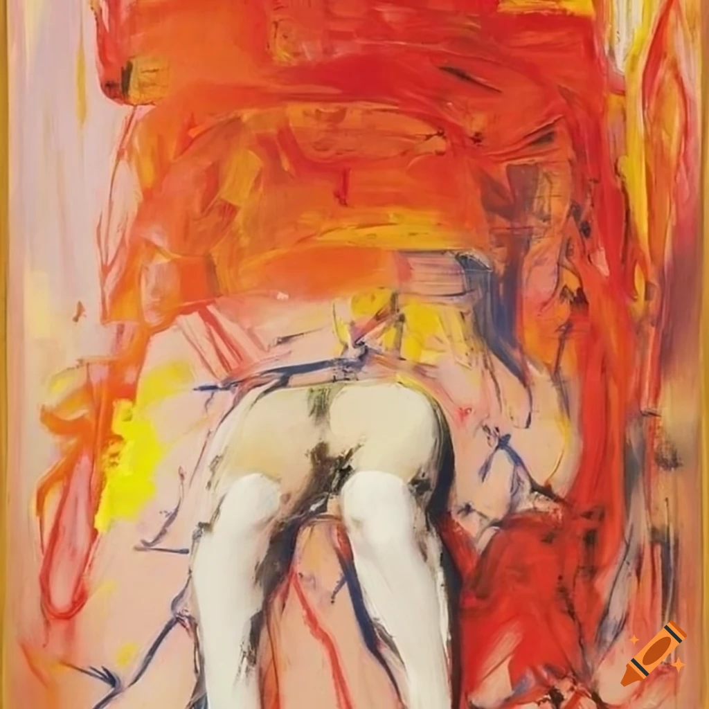 figure on bed inspired by Georg Baselitz and Willem de Kooning