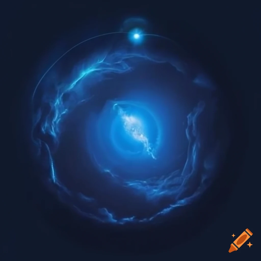 Artwork of a mystical eye with a dark blue ocean and stars on Craiyon